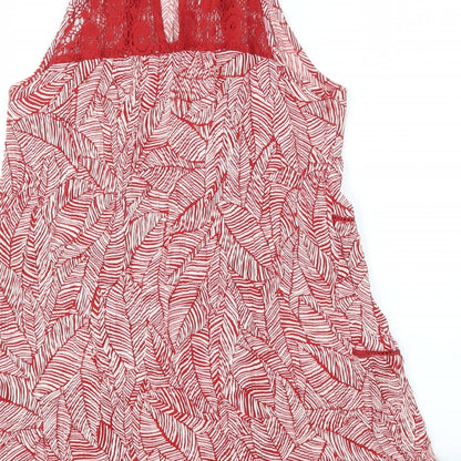 George Womens Red Floral  Basic T-Shirt Size 8