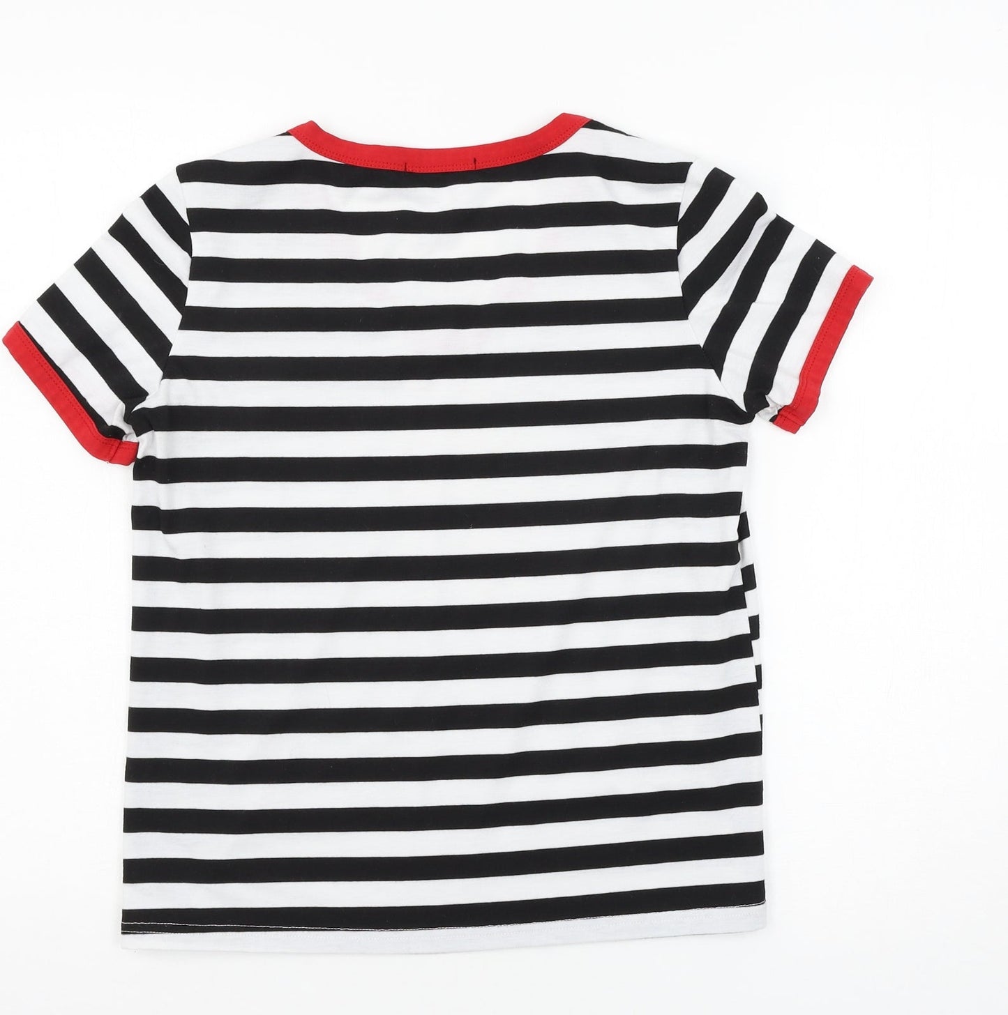 SheIn Womens Black Striped Jersey Basic T-Shirt Size S