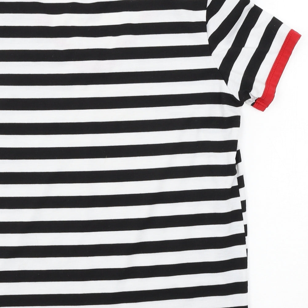 SheIn Womens Black Striped Jersey Basic T-Shirt Size S