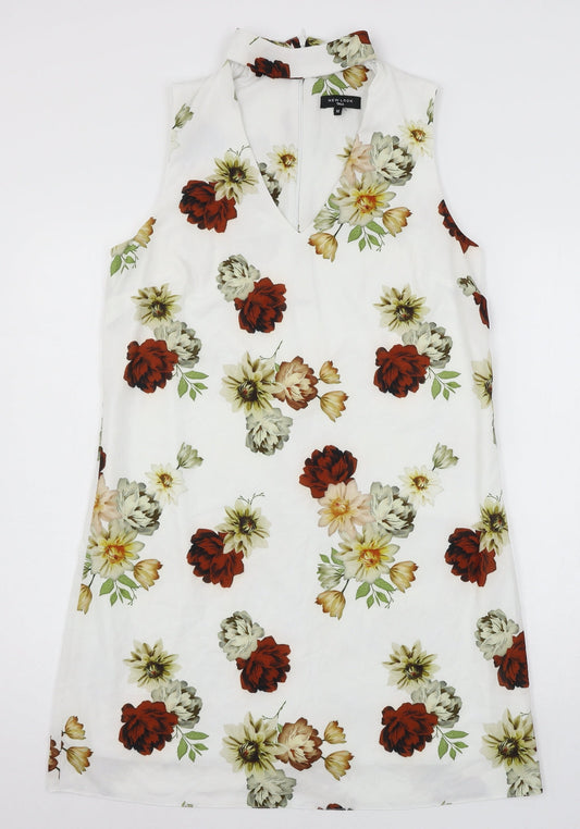 New Look Womens White Floral  A-Line  Size 12