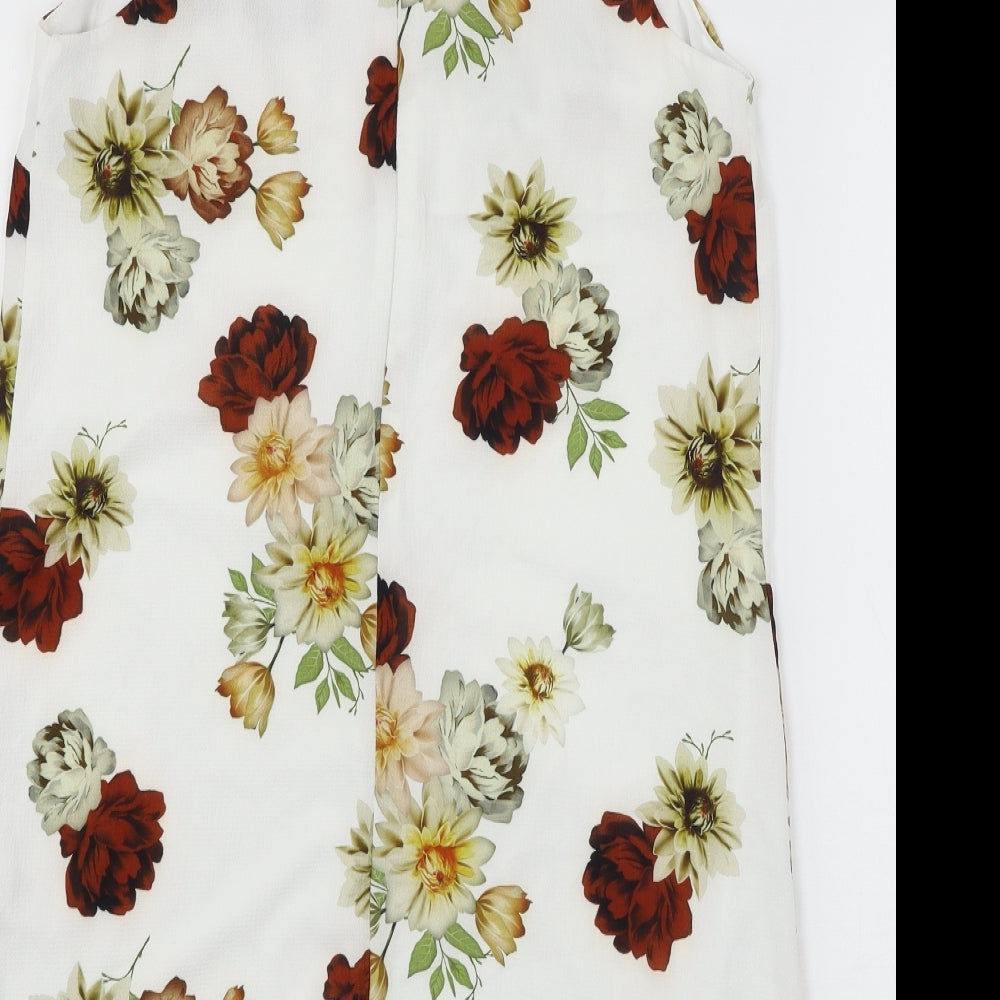 New Look Womens White Floral  A-Line  Size 12