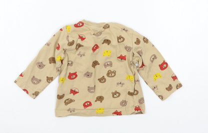 Nutmeg Boys Brown Geometric Jersey Basic T-Shirt Size 9-12 Months  - bear