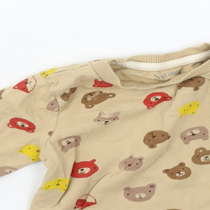 Nutmeg Boys Brown Geometric Jersey Basic T-Shirt Size 9-12 Months  - bear