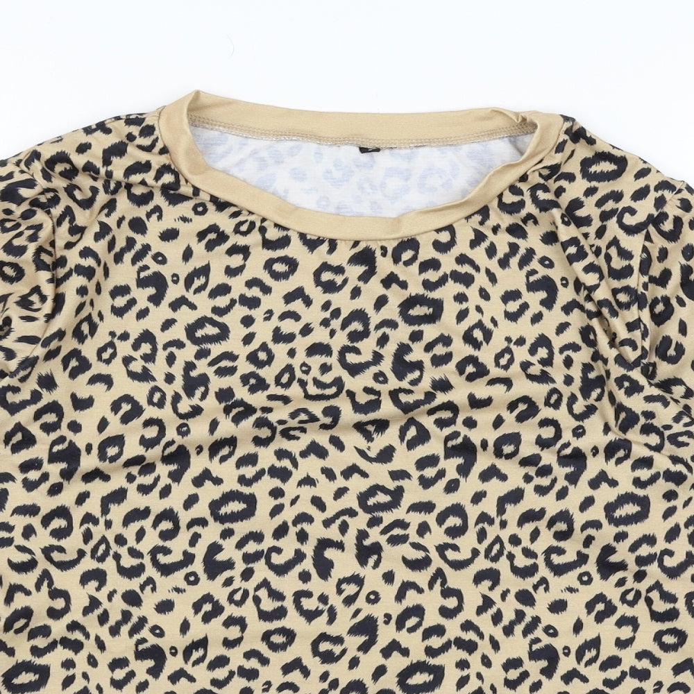 Womens UK Size S Preworn Brown Basic T-Shirt