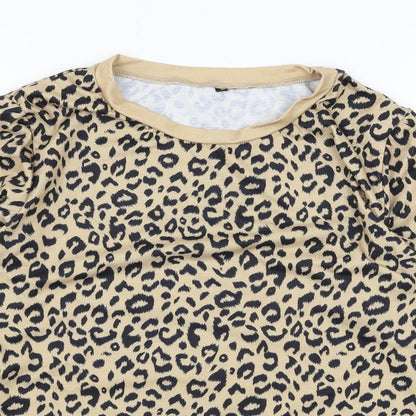 Womens UK Size S Preworn Brown Basic T-Shirt