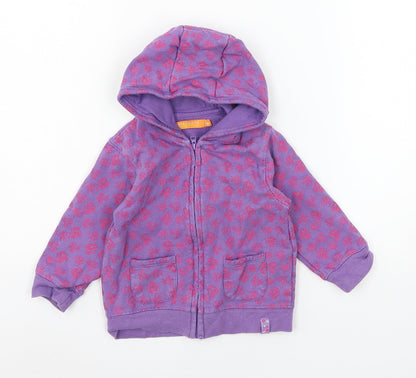 STACCATO Girls Purple Floral Jersey Jacket  Size 12 Months