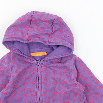 STACCATO Girls Purple Floral Jersey Jacket  Size 12 Months