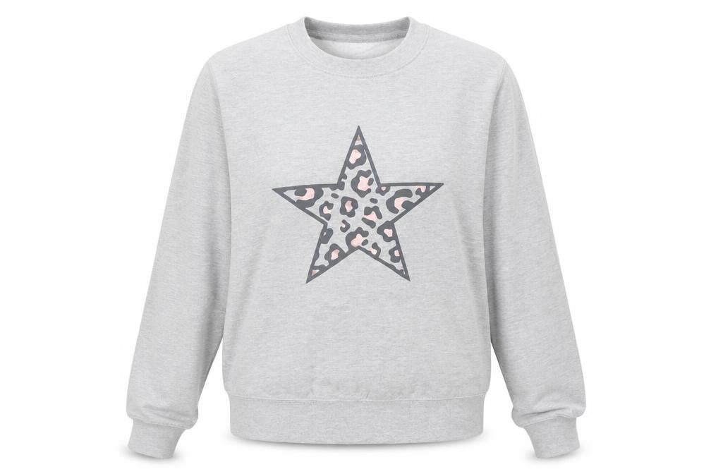 Womens Grey  Jersey Pullover Sweatshirt Size S
