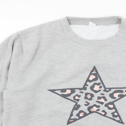 Womens Grey  Jersey Pullover Sweatshirt Size S