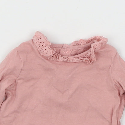 F&F Girls Pink  Jersey Basic T-Shirt Size 0-3 Months