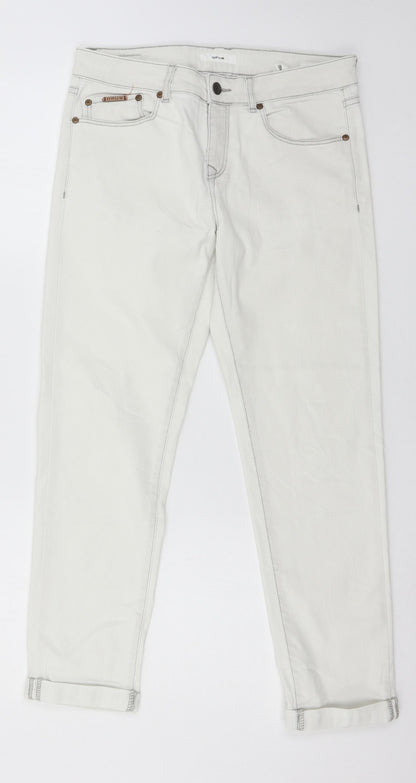 OPUS Womens White  Denim Straight Jeans Size 8 L26 in