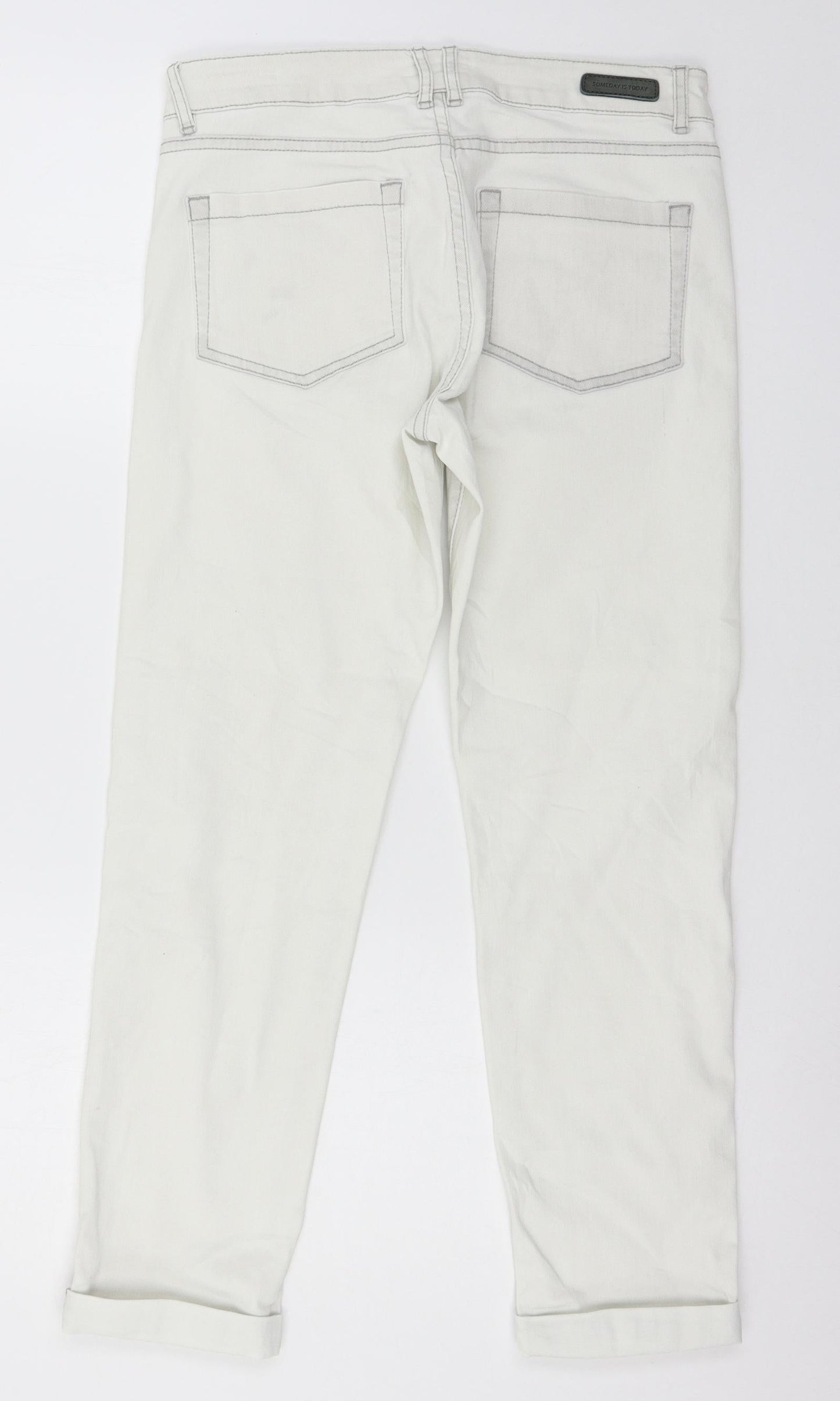OPUS Womens White  Denim Straight Jeans Size 8 L26 in