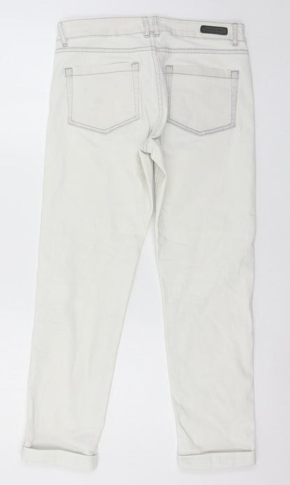 OPUS Womens White  Denim Straight Jeans Size 8 L26 in