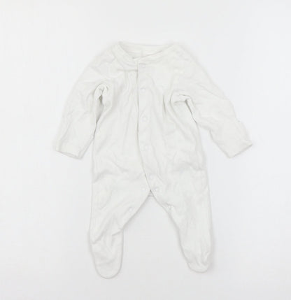 Nutmeg Boys White  Jersey Babygrow One-Piece Size 0-3 Months