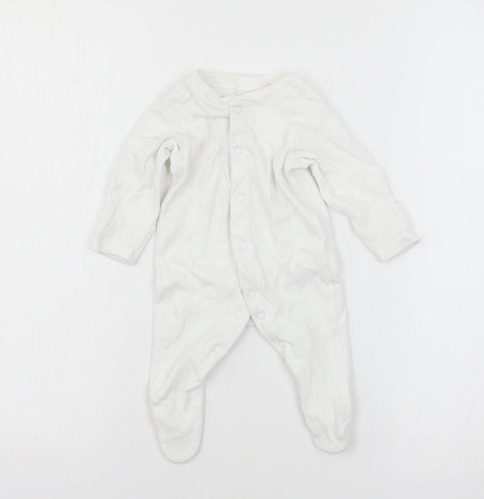 Nutmeg Boys White  Jersey Babygrow One-Piece Size 0-3 Months