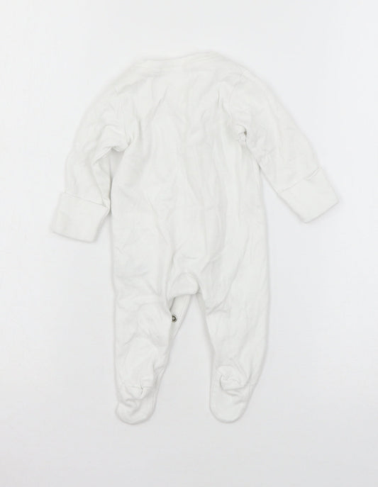 Nutmeg Boys White  Jersey Babygrow One-Piece Size 0-3 Months