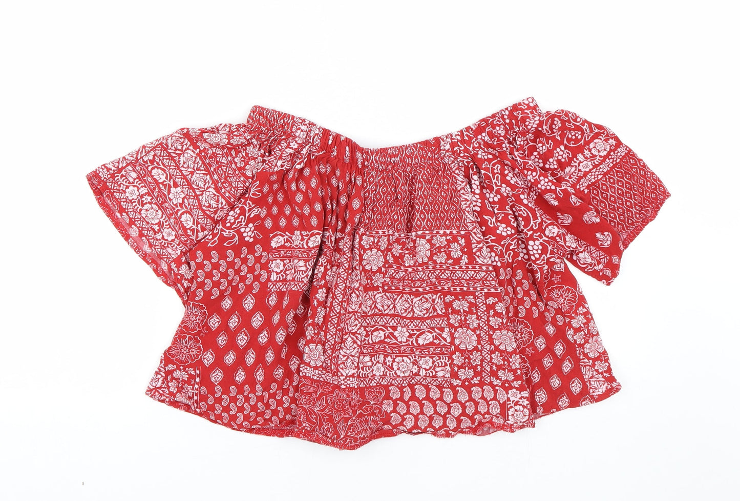 Womens UK Size 8 Select Red Cropped T-Shirt