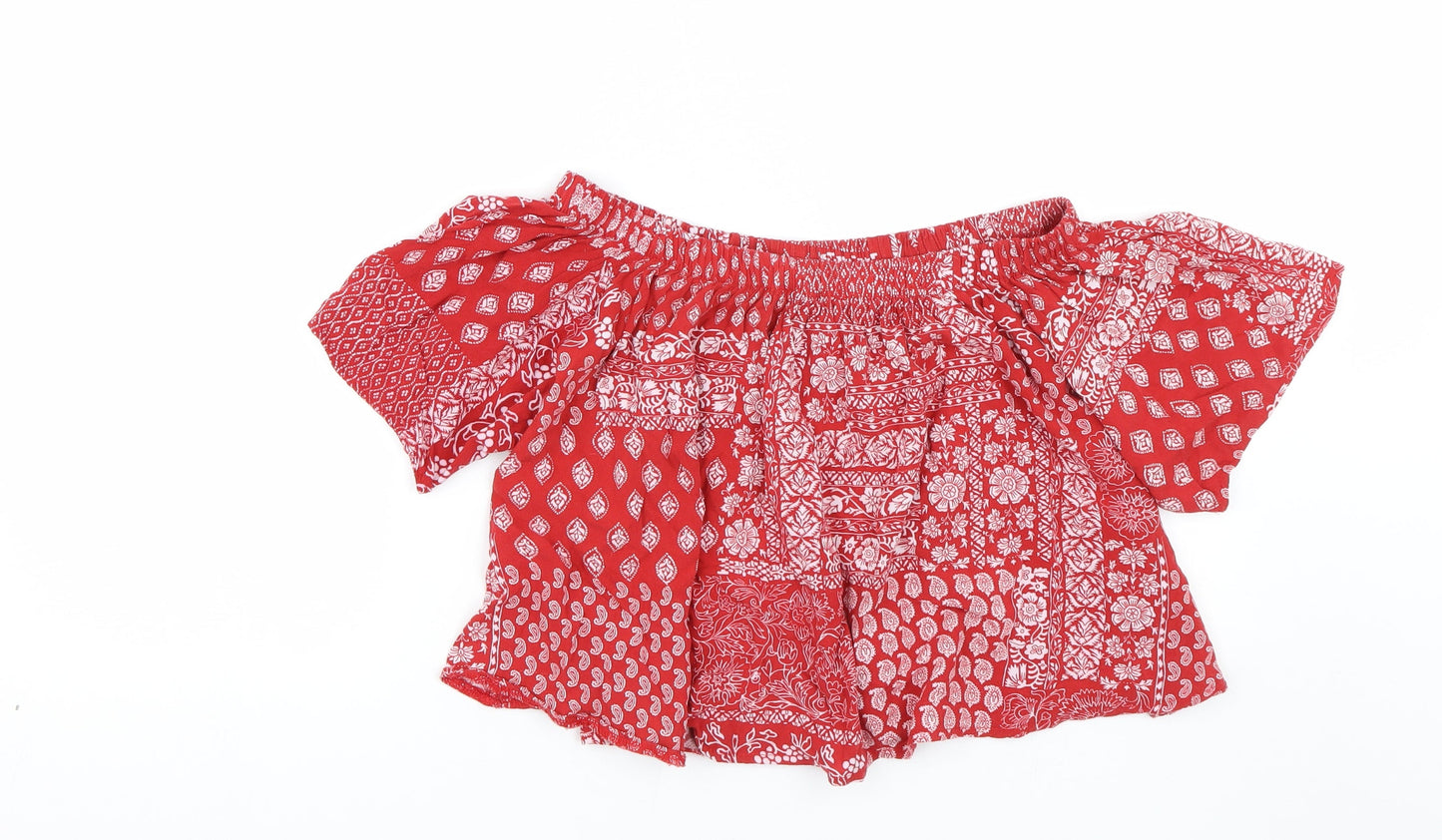 Womens UK Size 8 Select Red Cropped T-Shirt
