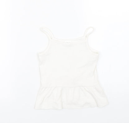 F&F Girls White   Basic Tank Size 6-7 Years