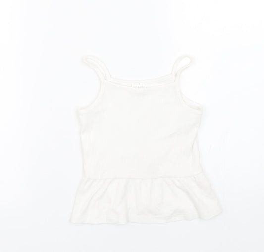F&F Girls White   Basic Tank Size 6-7 Years