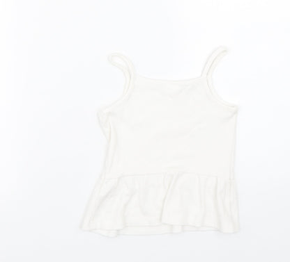 F&F Girls White   Basic Tank Size 6-7 Years