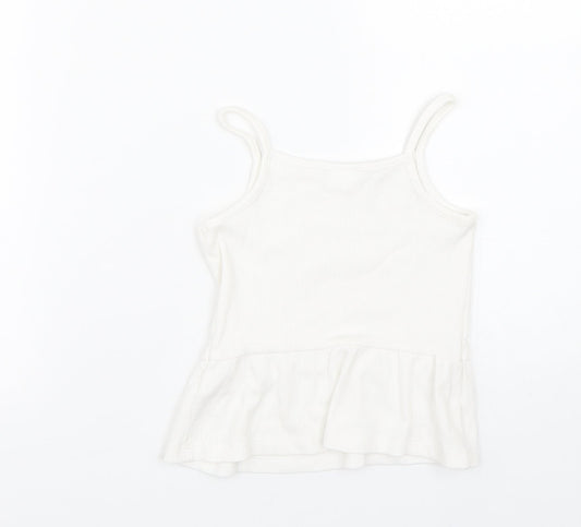 F&F Girls White   Basic Tank Size 6-7 Years
