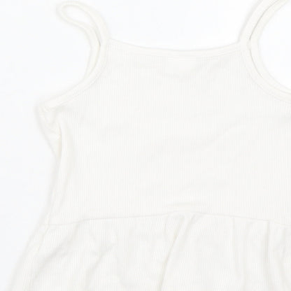 F&F Girls White   Basic Tank Size 6-7 Years