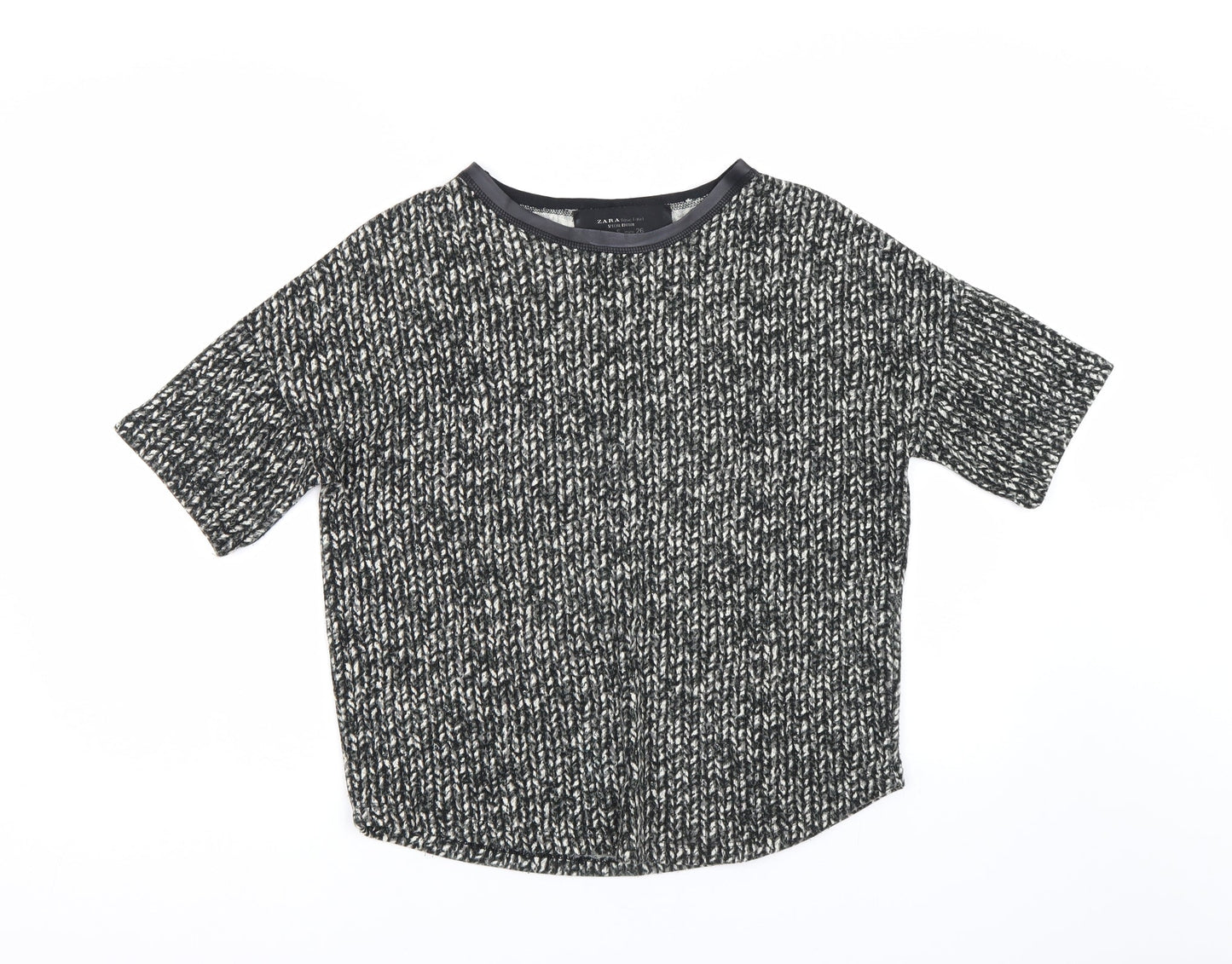 Womens UK Size S Zara Black Basic T-Shirt