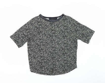 Womens UK Size S Zara Black Basic T-Shirt