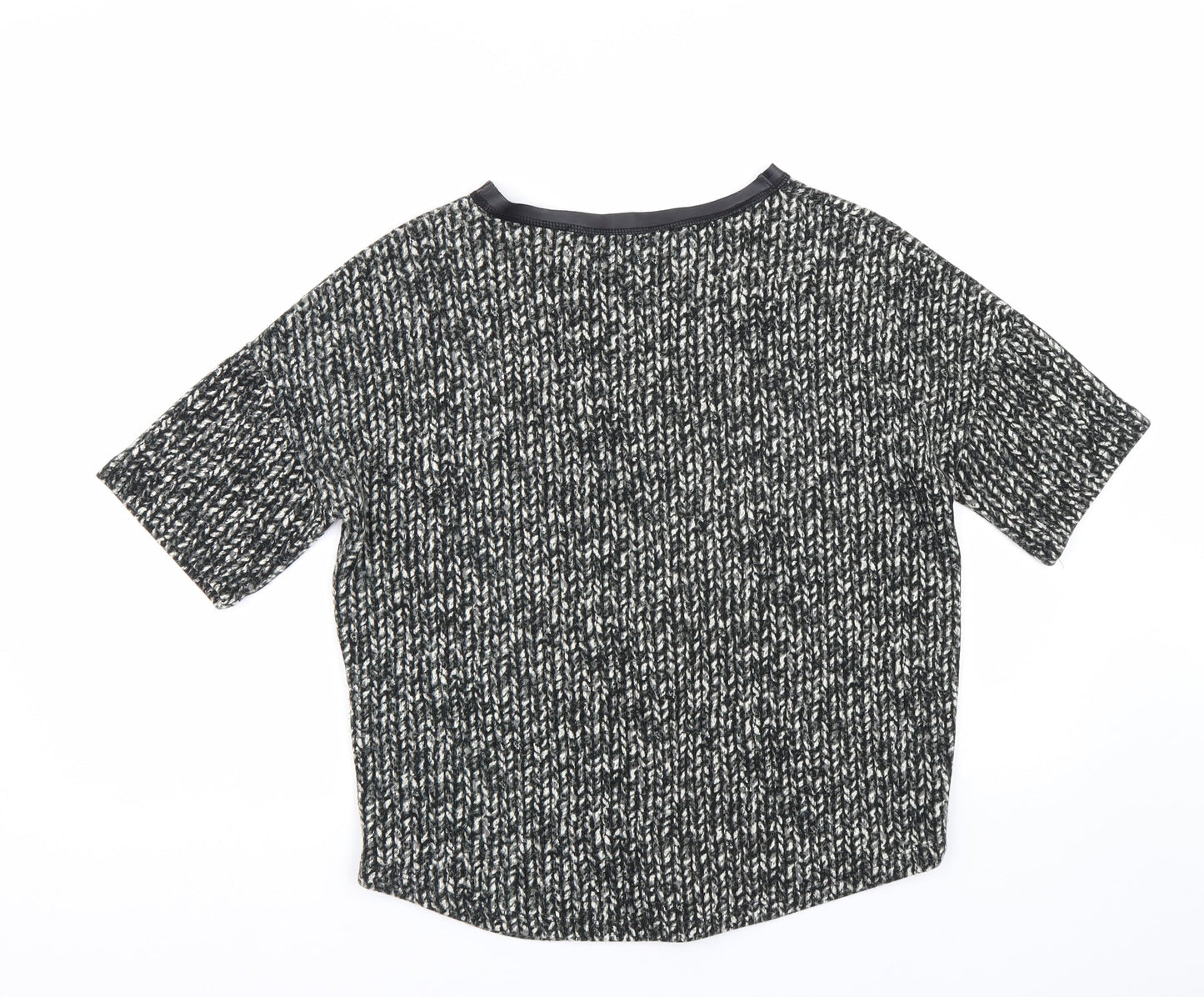 Womens UK Size S Zara Black Basic T-Shirt