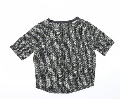 Womens UK Size S Zara Black Basic T-Shirt