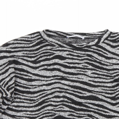 Womens UK Size S Zara Grey Basic T-Shirt