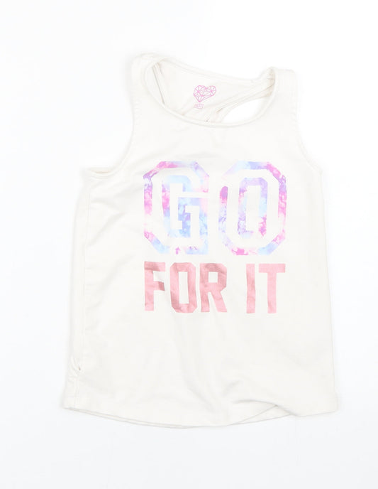 F&F Girls White   Basic Tank Size 8-9 Years