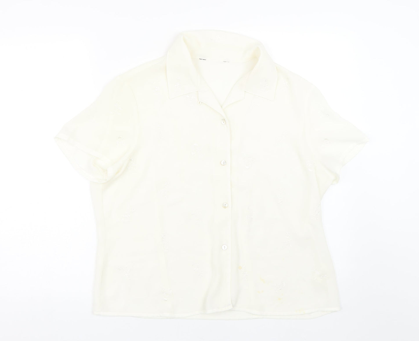 Womens UK Size 16 Atmosphere Beige Basic Button-Up