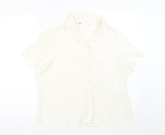 Womens UK Size 16 Atmosphere Beige Basic Button-Up