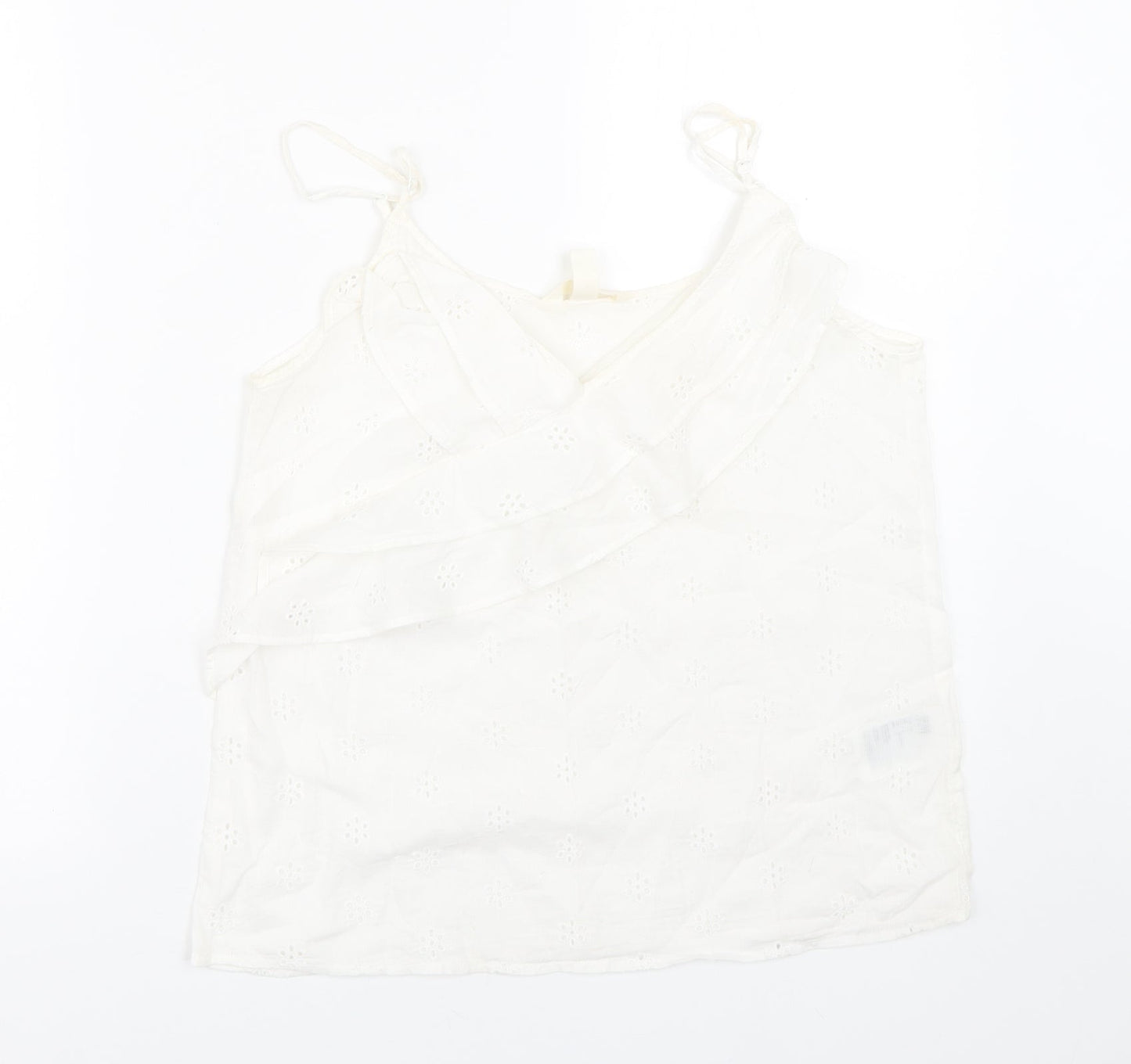 Womens UK Size 8 H&M White Basic Tank