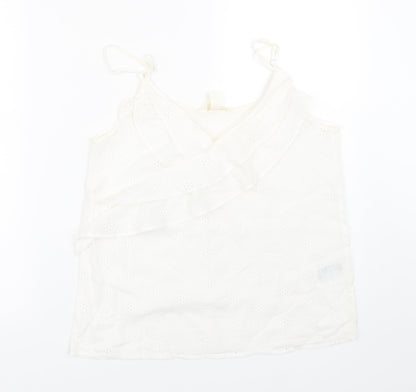 Womens UK Size 8 H&M White Basic Tank