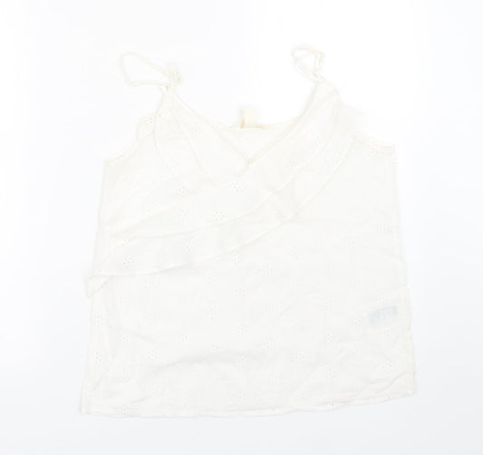 Womens UK Size 8 H&M White Basic Tank
