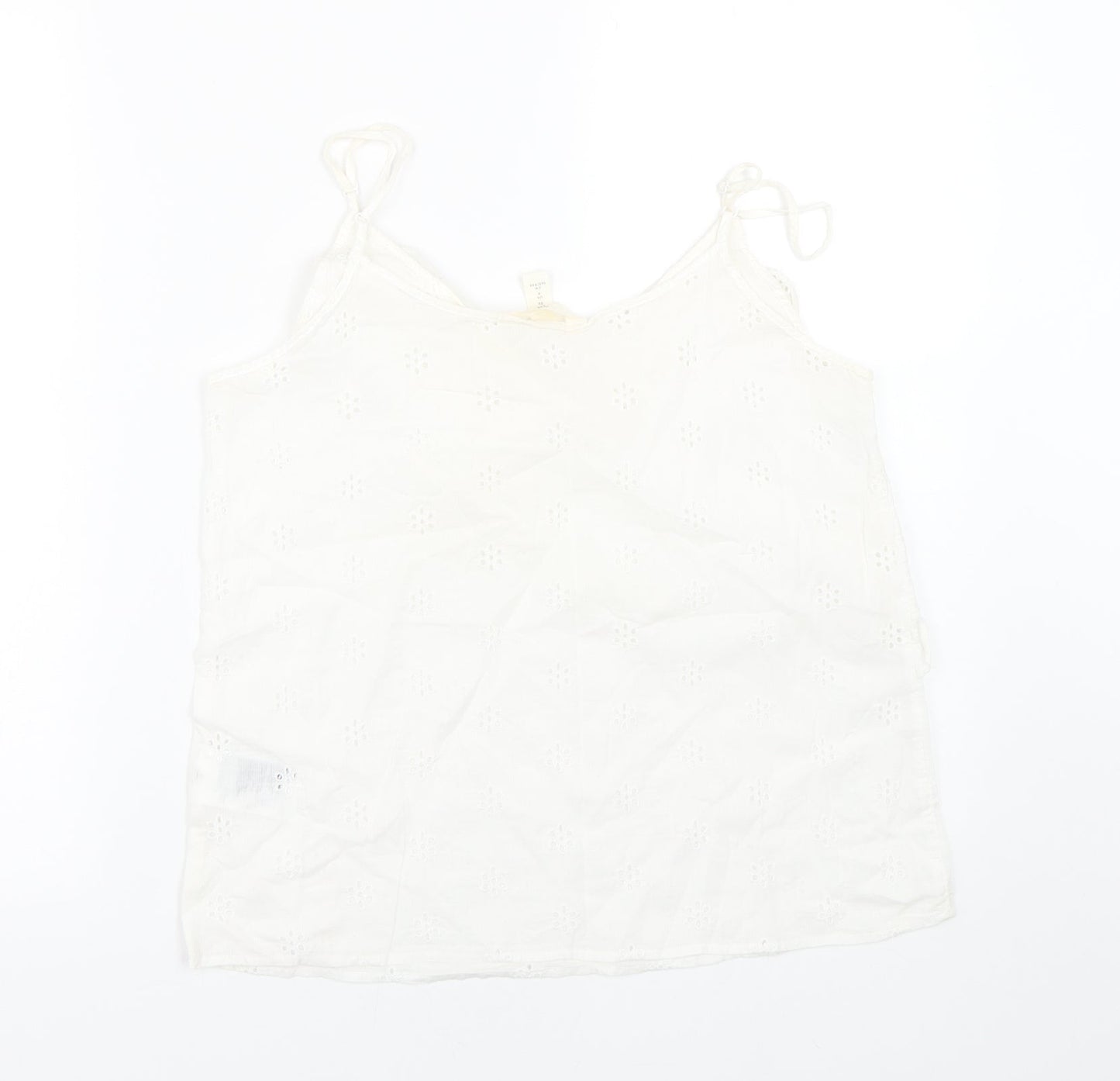 Womens UK Size 8 H&M White Basic Tank
