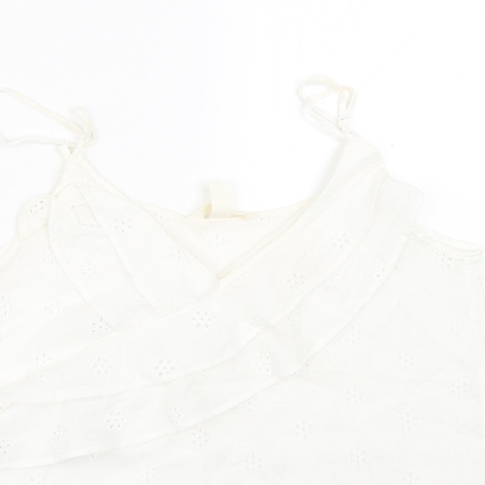 Womens UK Size 8 H&M White Basic Tank