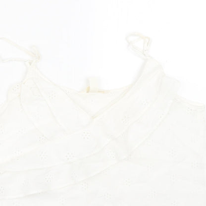 Womens UK Size 8 H&M White Basic Tank