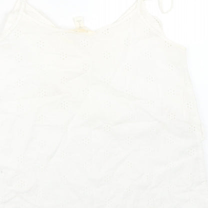 Womens UK Size 8 H&M White Basic Tank