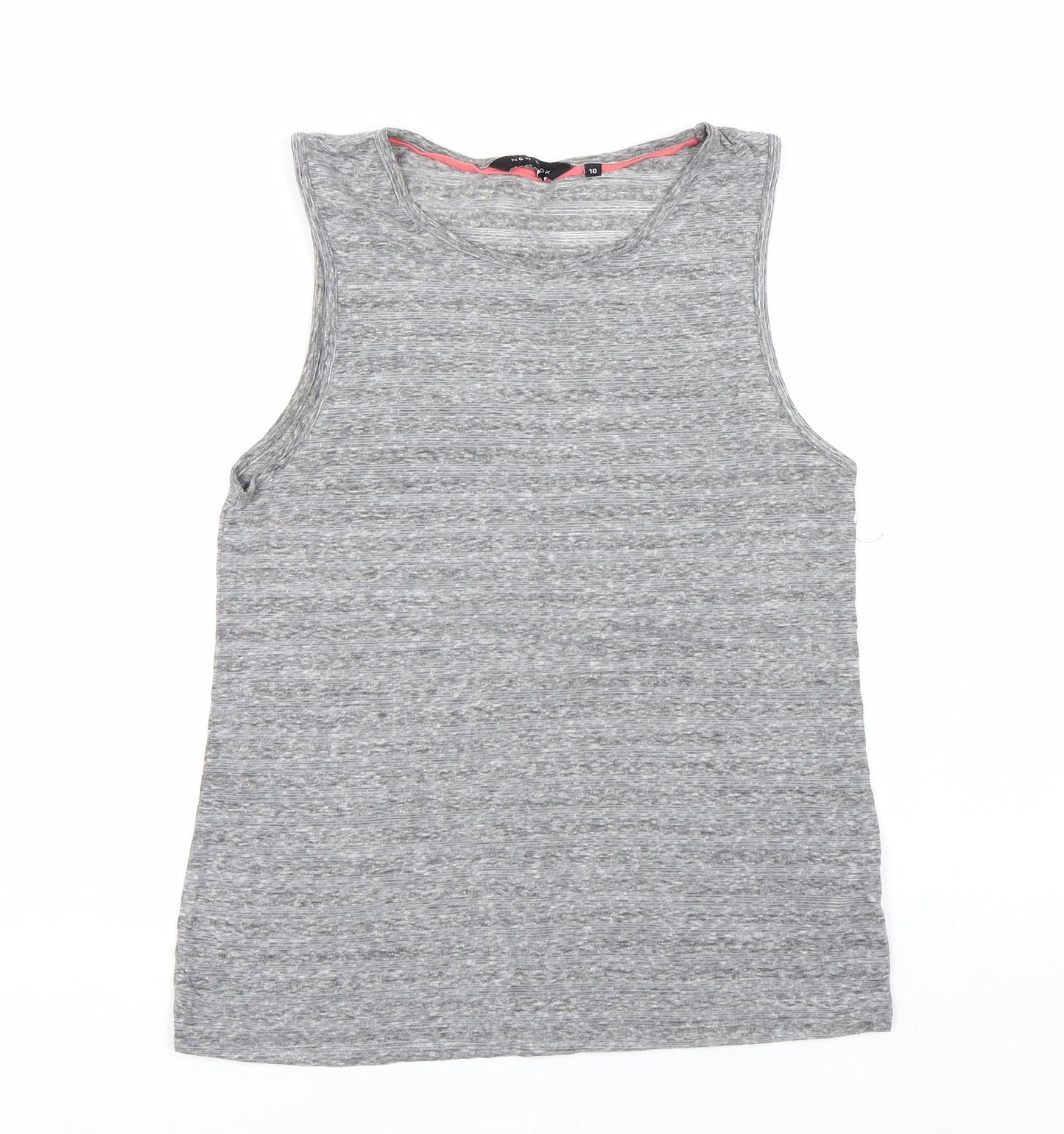 Womens UK Size 10 New Look Grey Basic Tank
