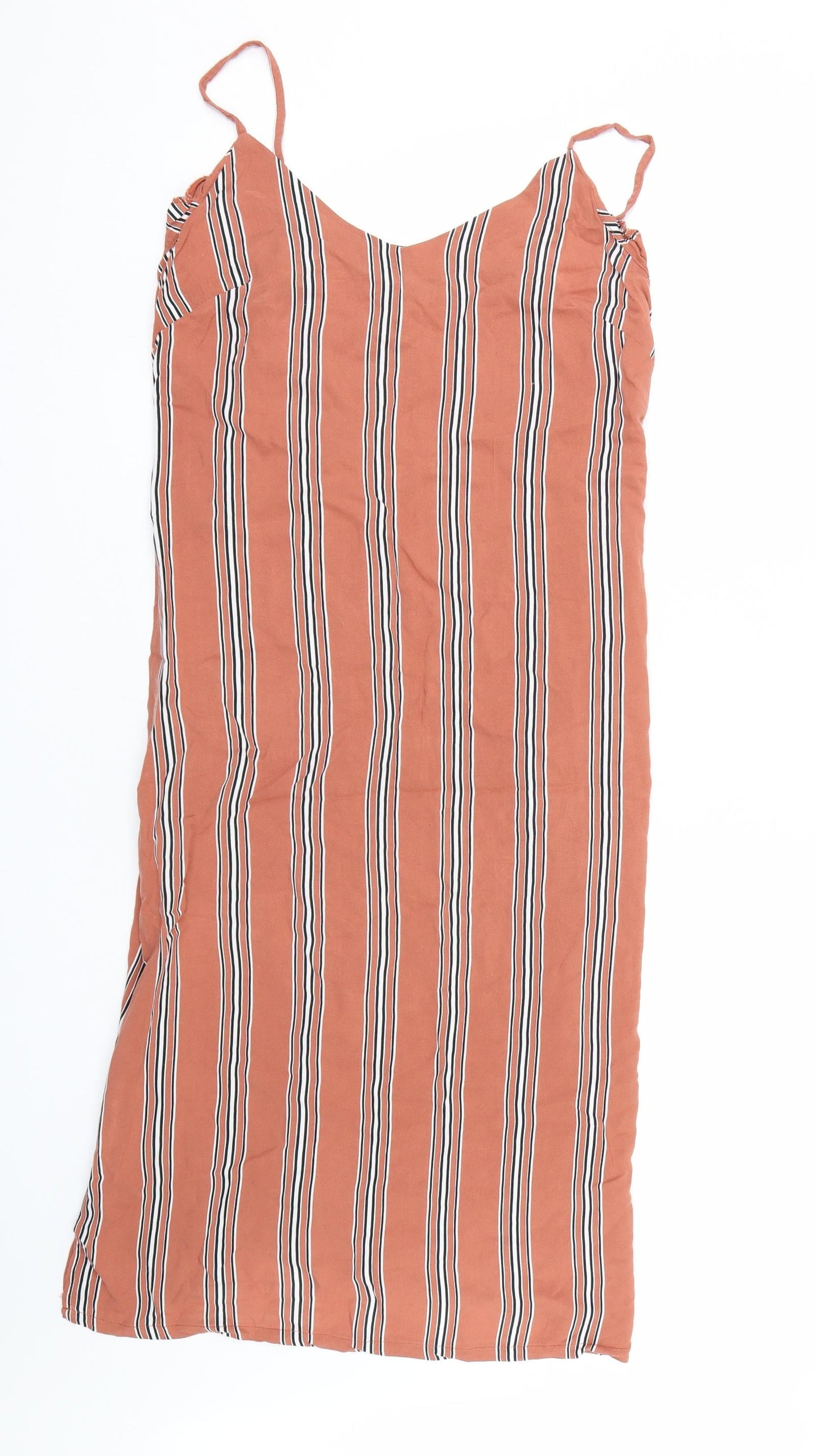 Primark Womens Orange Striped  Tank Dress  Size 8
