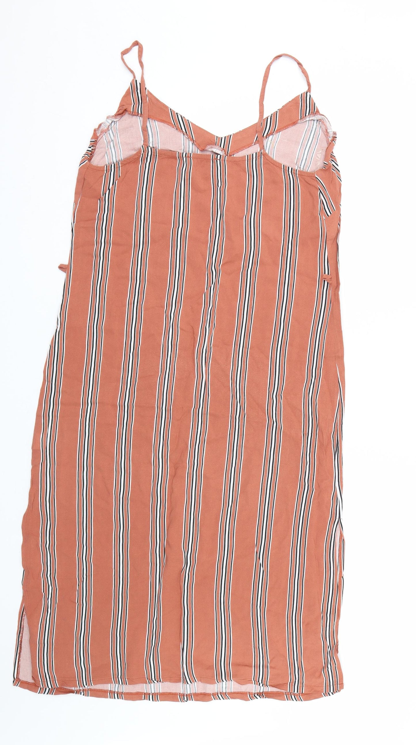 Primark Womens Orange Striped  Tank Dress  Size 8