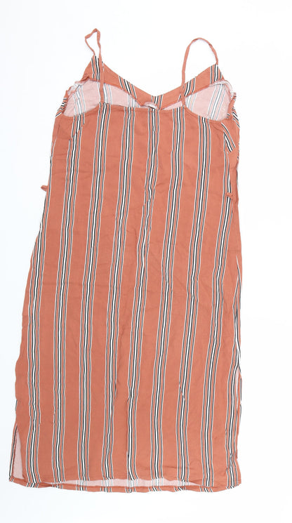 Primark Womens Orange Striped  Tank Dress  Size 8