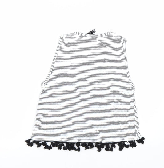 Womens UK Size 6 New Look White Basic Tank
