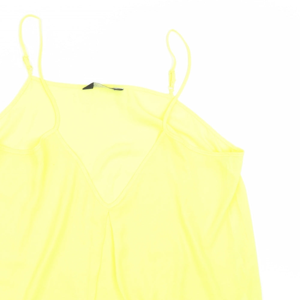 Dorothy Perkins Womens Yellow   Basic Tank Size 16
