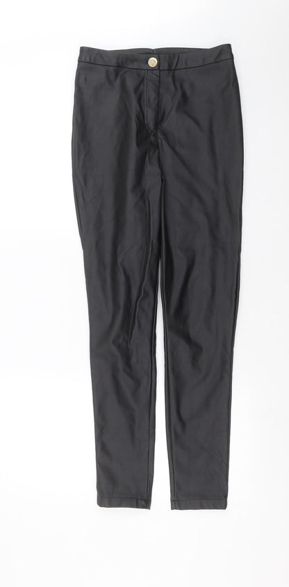 Womens UK Size 10 Missguided Regular Fit  Black Trousers