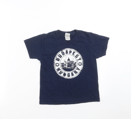 Gildan Boys Blue   Basic T-Shirt Size 5-6 Years  - budapest hungary